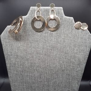 Golden Glow Earring Trio - Gorgeous 3 Pair Set